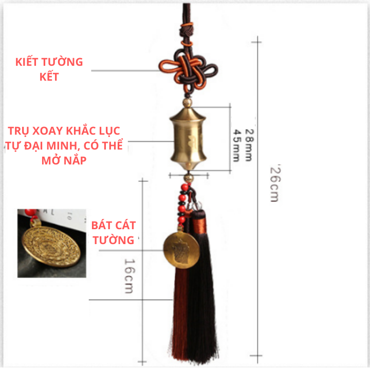 Khánh treo lục tự may mắn, bình an